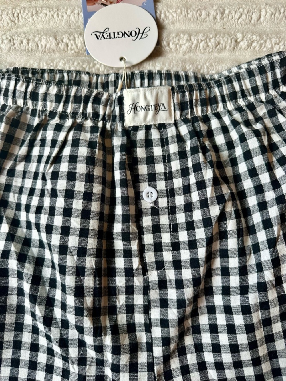 NWT - Black & White Gingham Women’s Casual Shorts - Picture 7 of 7